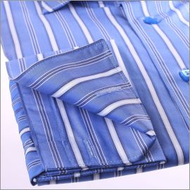 Blue with white stripes french cuff shirt
