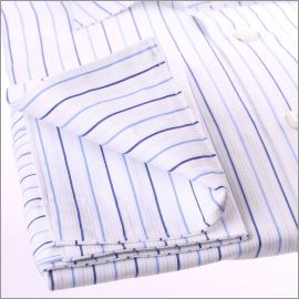 White with blue stripes french cuff shirt