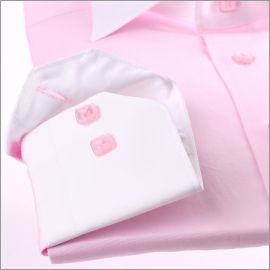 Pink with white collar and cuffs slim fit shirt