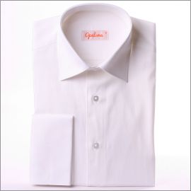 White slim fit french cuff shirt