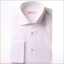 White slim fit french cuff shirt
