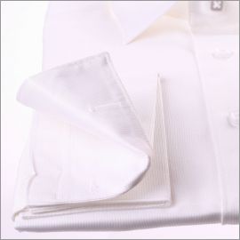 White slim fit french cuff shirt