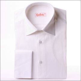 White slim fit french cuff shirt