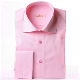 Pink slim fit french cuff shirt