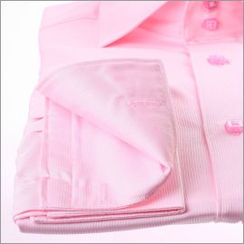 Pink slim fit french cuff shirt