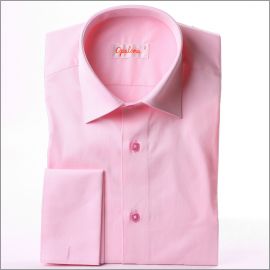 Pink slim fit french cuff shirt