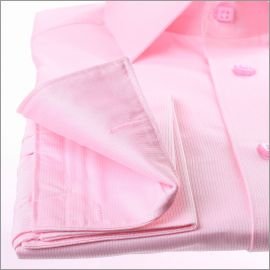 Pink slim fit french cuff shirt