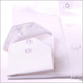 White grandad collar slim fit shirt
