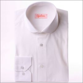 White shirt with a rounded collar