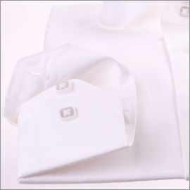 White shirt with a rounded collar