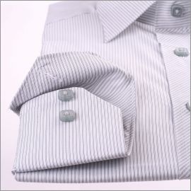 White with thin grey stripes shirt
