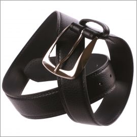 Ceinture en cuir grainé noire