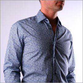 Chemise en tissu Liberty bleu