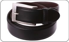 Ceinture en cuir noire, int�rieur cuir marron