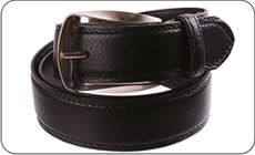 Ceinture en cuir grain� noire