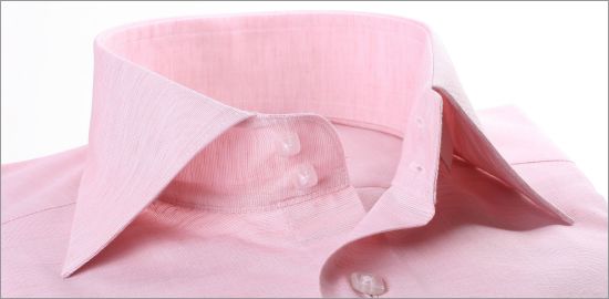 Chemise cintr�e rose p�le en lin