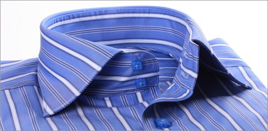 Blue with white stripes french cuff shirt