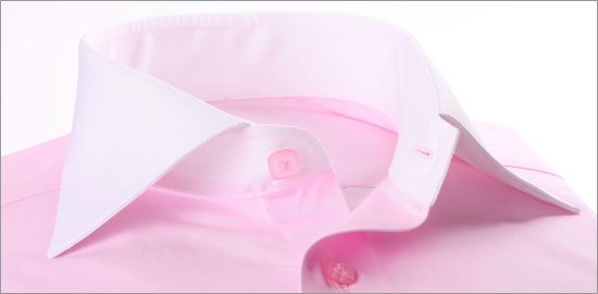Pink with white collar and cuffs slim fit shirt