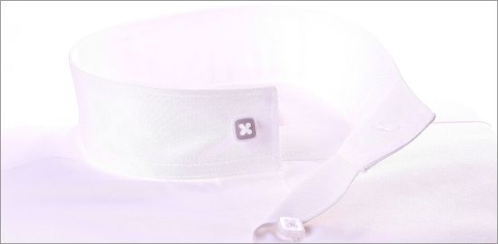 White grandad collar slim fit shirt