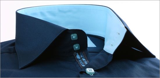 Blue-green with turquoise collar and cuffs shirt