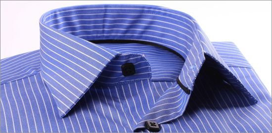 Dark blue with white stripes french cuff shirt