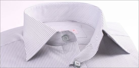 White with thin grey stripes shirt