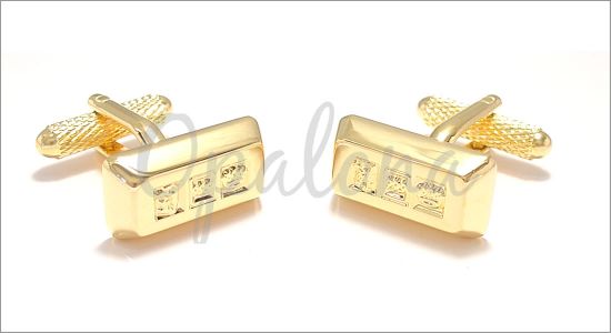 Gold ingot cufflinks