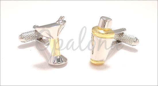 Glass and shaker cufflinks