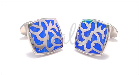 Carr� art-d�co bleu