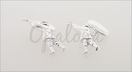 Silver chain hunter cufflinks