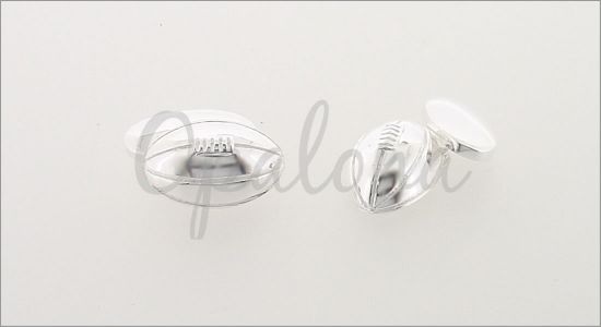 Silver chain rugby ball cufflinks