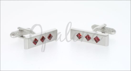 Rectangle incrust� de 3 cristaux de Swarovski Siam