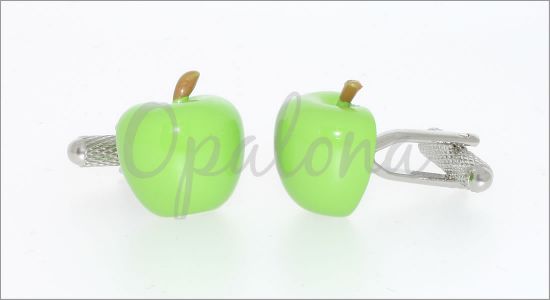 Green apple cufflinks