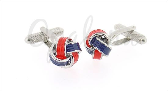 Navy and red knot cufflinks