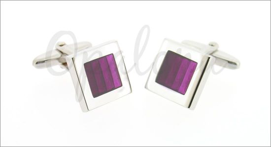 Purple enameled cufflinks