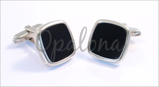 Square cufflinks with a black core