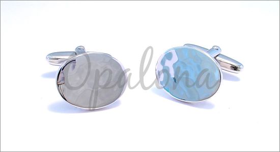 Hammered oval cufflinks