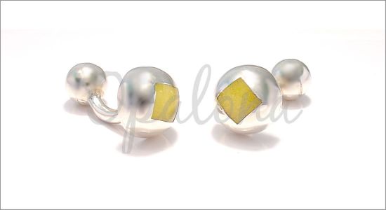 Yellow balls in silver