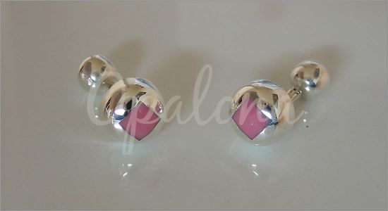 Pink balls in silver