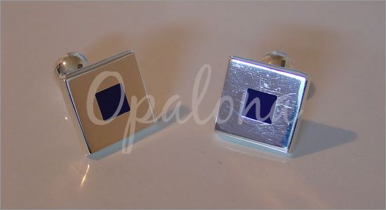 Blue square in silver