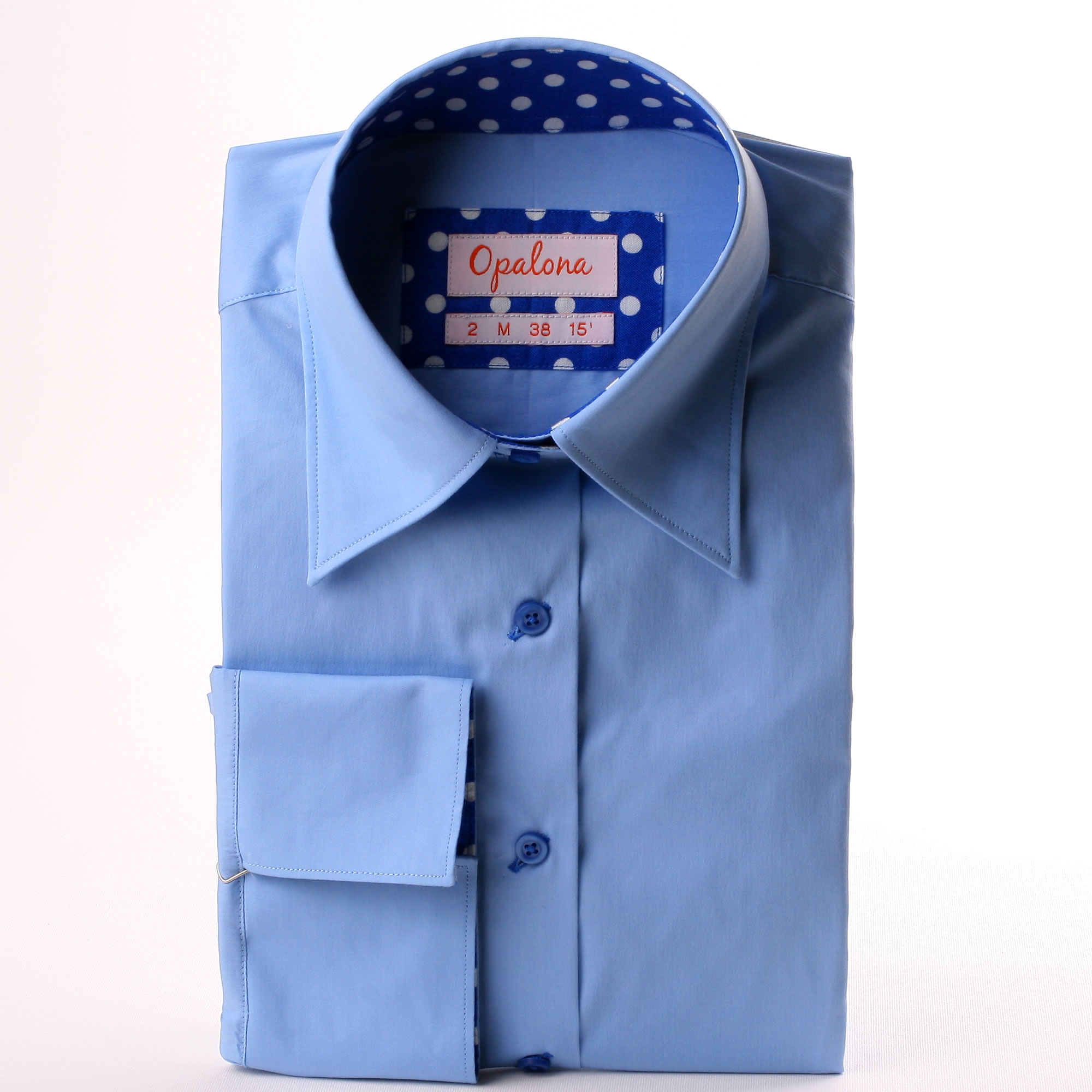Blaue Tapete Mit Wei?en Punkten : Blue French Cuff Shirt Blaue Tapete Mit Wei?en Punkten : Blue French Cuff Shirt