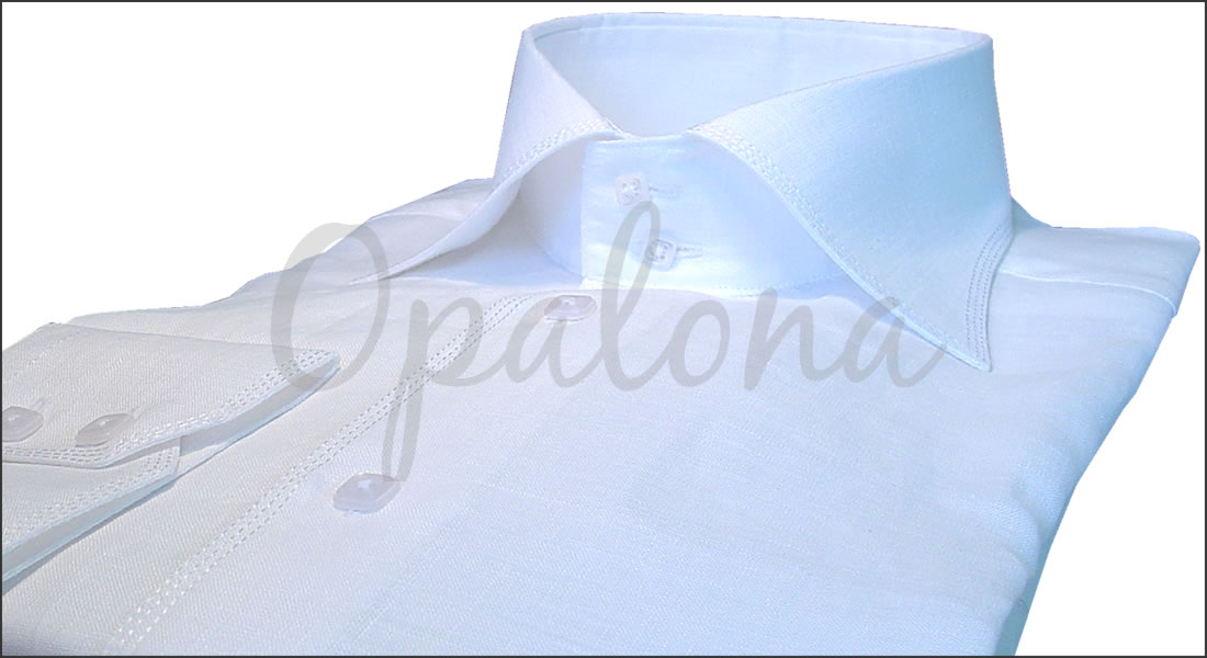 Chemise en lin cintr�e blanche