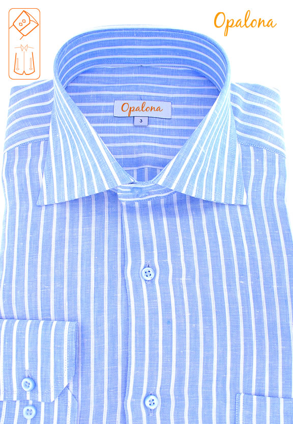 Chemise ray�e bleue en lin