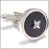 Black button cufflinks