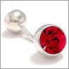 Double sided cufflinks with red crystals