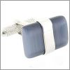 Rectangular cufflinks with a grey cat's eye