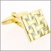Gold square cufflinks with Swarovski crystals