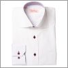 Chemise blanche � col ray� rouge