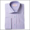 Chemise bleue � carreaux roses