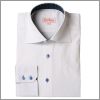 Chemise blanche � col int�rieur bleu fonc�